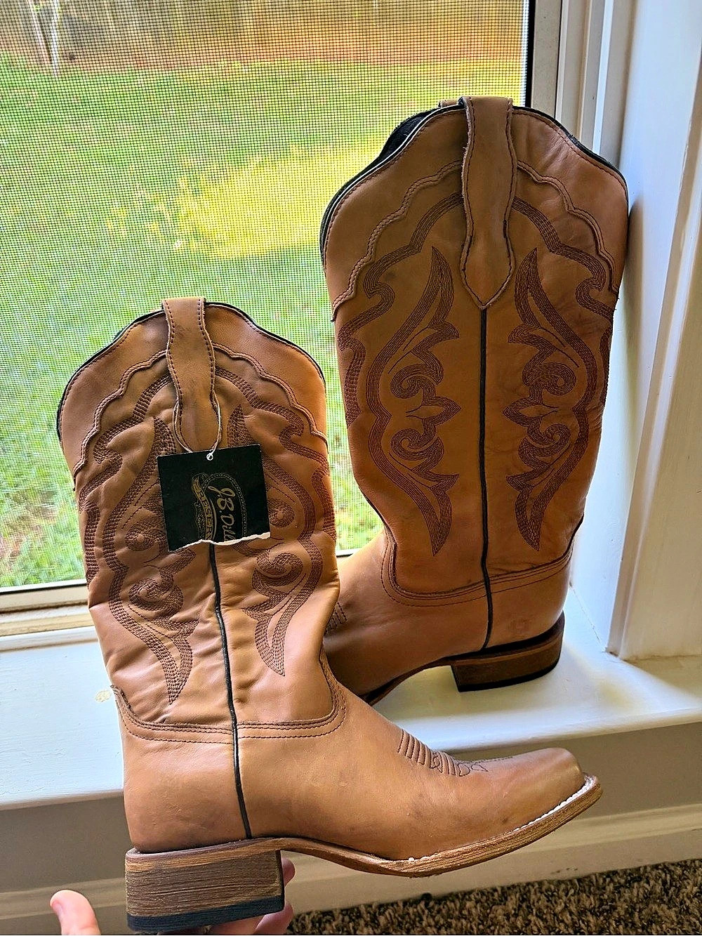 J.B. Dillon Western Embroidered Brown Boots